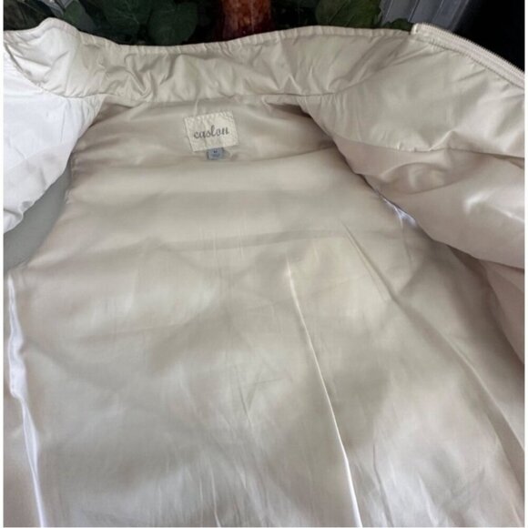 Caslon Womens Quilted Vest M Beige Nylon Down Polyester - Picture 12 of 12